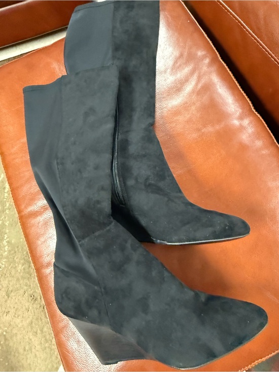 Charles By Charles David Shoes - Charles by Charles David Black Suede Over-the-Knee Wedge Boots